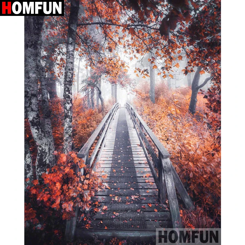 

Алмазная живопись HOMFUN A01185, картина «живописный мост» с полными квадратными/круглыми стразами, вышивка крестиком, домашний декор, 5D