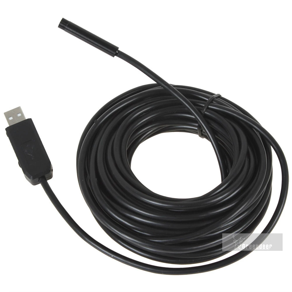 IP67 USB Endoscope Inspection Camera 6Led 7mm led Waterproof Borescope 7M Mini Video Snake | Безопасность и защита