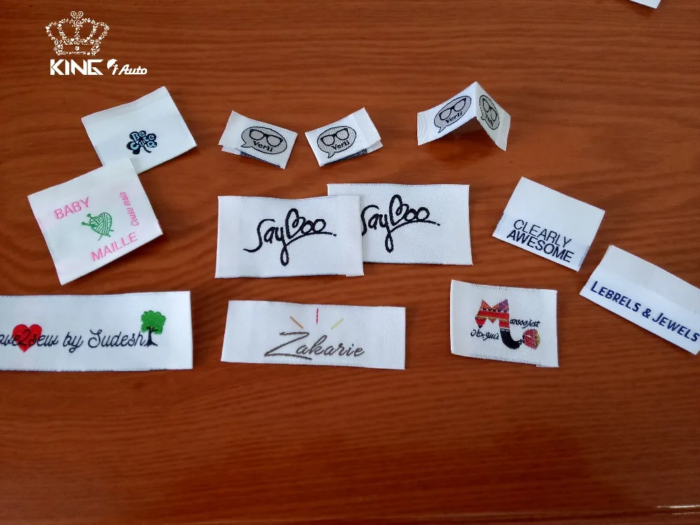 Известный логотип тканые этикетки/известный бренд Висячие бирки/вышитые