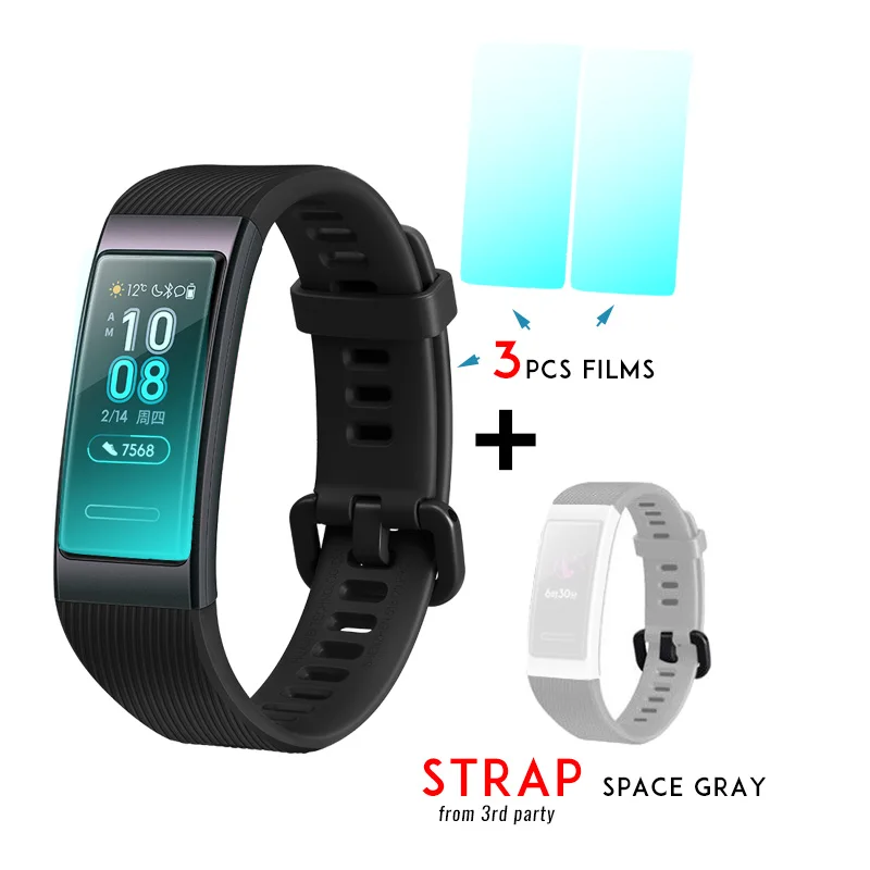 BLK film space gray huawei Band 3/Redmi 3 Pro Smartband металлический каркас, активно-матричные осид, полный Цвет Дисплей сенсорного экрана Плавание ход сердечного ритма Сенсор сна - Цвет: BLK film space gray