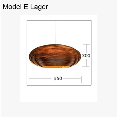 Model E Lager Креативная винтажная бумажная лампа-кулон соты, украшение для внутреннего бара, Освещение E27, держатель лампы 110-240 в - Цвет корпуса: Model E Lager