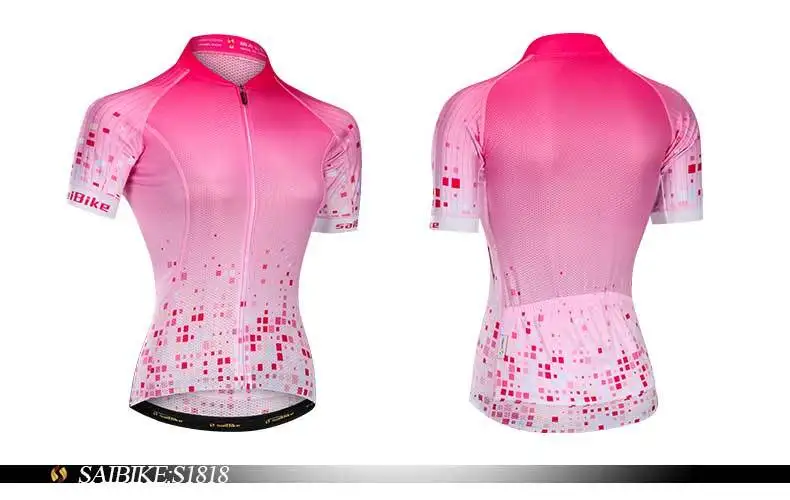 Saibike Велоспорт Джерси Для женщин велосипед топ, футболка летние шорты рукавом MTB Одежда для велоспорта Ropa Майо Ciclismo Одежда для велоспорта