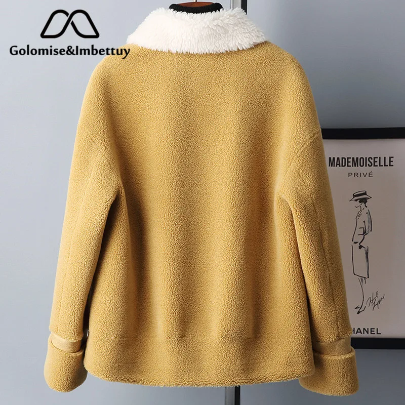 Golomise & Imbettuy настоящая композитная шуба из овечьей шерсти женская натуральной