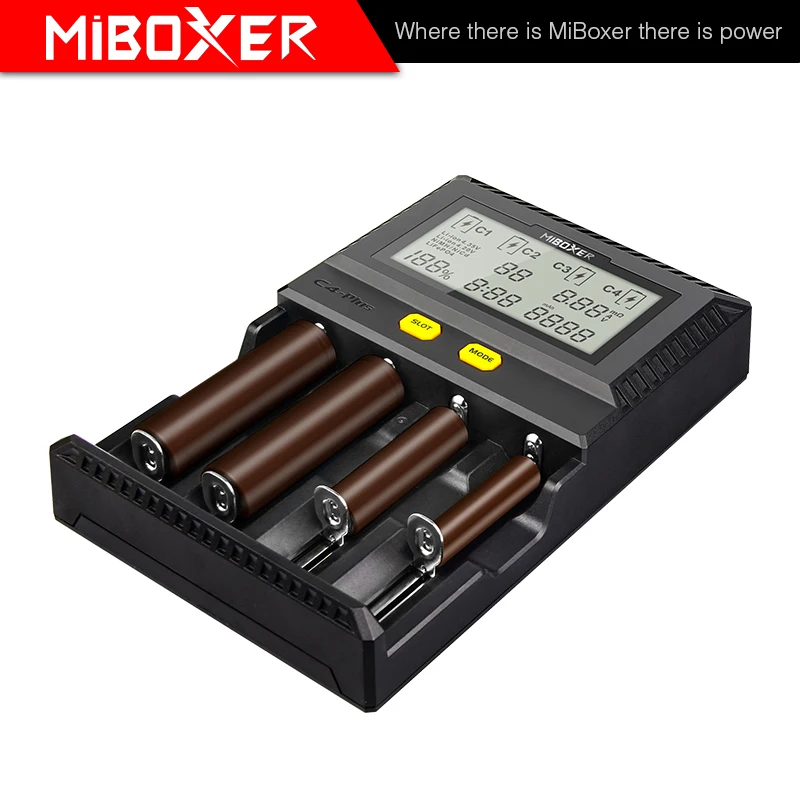 MiBoxer C4-Plus зарядное устройство двойной AA Max 2.5A/слот супер быстрое зарядное устройство 18650