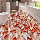 ПВХ самоклеящаяся водостойкая 3D плитка для пола, обои для кухни, ванной комнаты, золотая рыбка, галька, роспись пола, фрески, наклейки, домашний декор