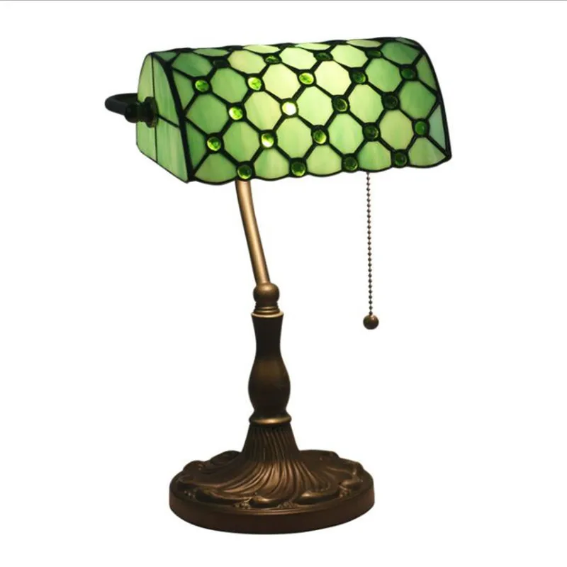 Kopen Klassieke Europese Tiffany Handgemaakte Glazen Tafel Lamp Voor Foyer Bed Room Bar Appartement Glas Leeslamp H 39 Cm 1049
