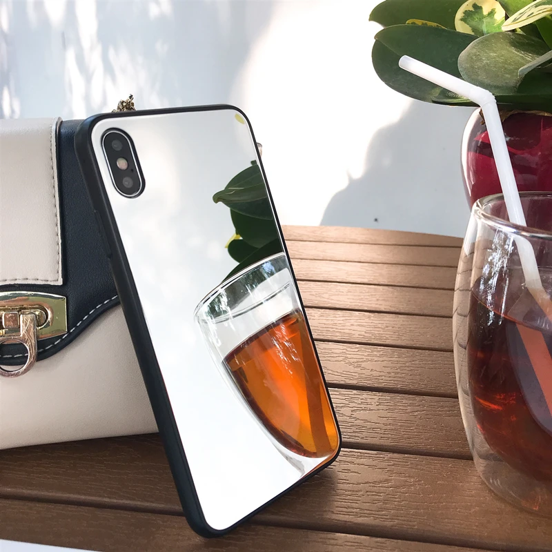 Серебряное зеркало для нанесения макияжа чехол iPhone X XS Max XR жесткий Fundas 8 7 6S Plus Hoesjes