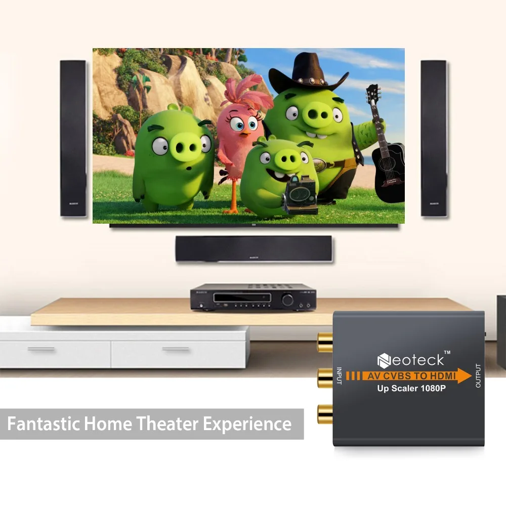 ESYNiC Мини CVBS к HDMI конвертер Full HD AV адаптер для ТВ ПК PS3 STB Xbox VHS VCR Blue-Ray DVD плееры 1080P 3RCA