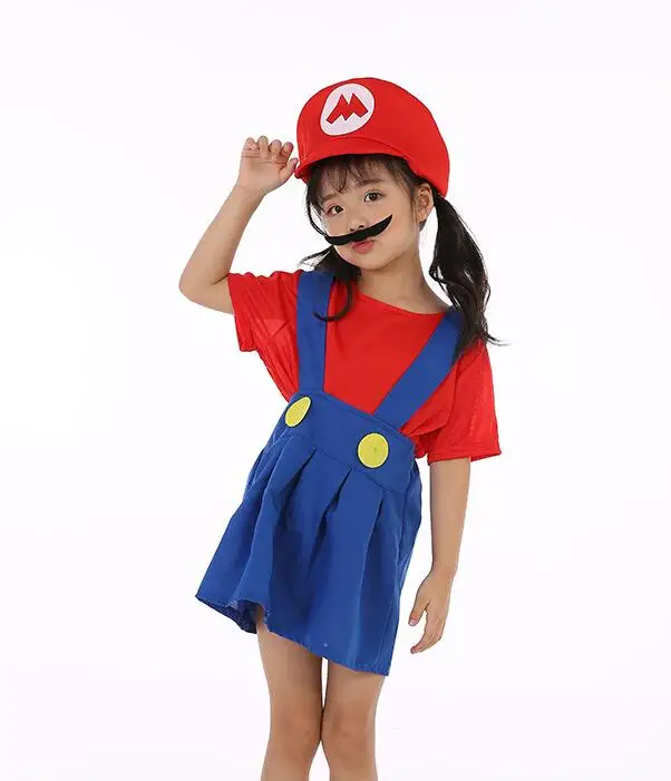 Girl red Хэллоуин Super Mario Luigi Bros костюм Для женщин сексуальное платье сантехника взрослый костюм Марио Косплэй костюм нарядное платье - Цвет: Girl red