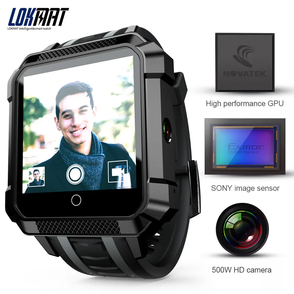 LOKMAT 4G Смарт часы Для мужчин Android Phonewatch IP67 Водонепроницаемый спортивные SmartWatch gps