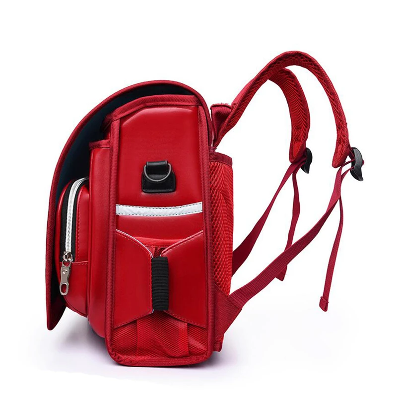 Orthopedic Backpack for kids solid School Bags For Boys And Girl waterproof PU Randoseru Backpack Primary Grades 1-3 schoolbags