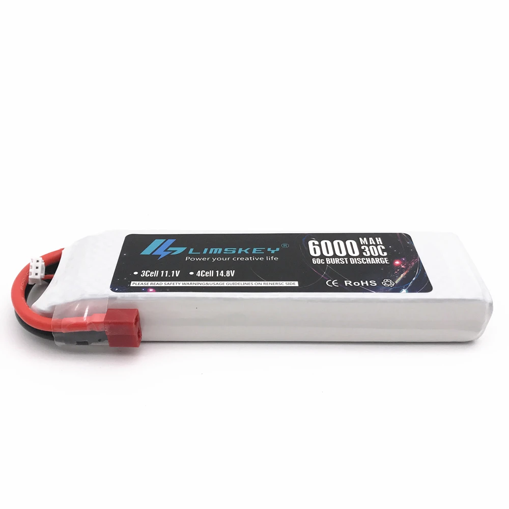 Жесткий чехол Limskey RC Lipo 2S Аккумулятор 7 4 в 6000 мАч 30C MAX 60C для Traxxas Slash Emaxx 1/10