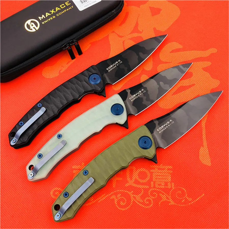 MAXACE Raven K складной нож G10 Ручка Bailu K110 стальной s Открытый Кемпинг рыболовные