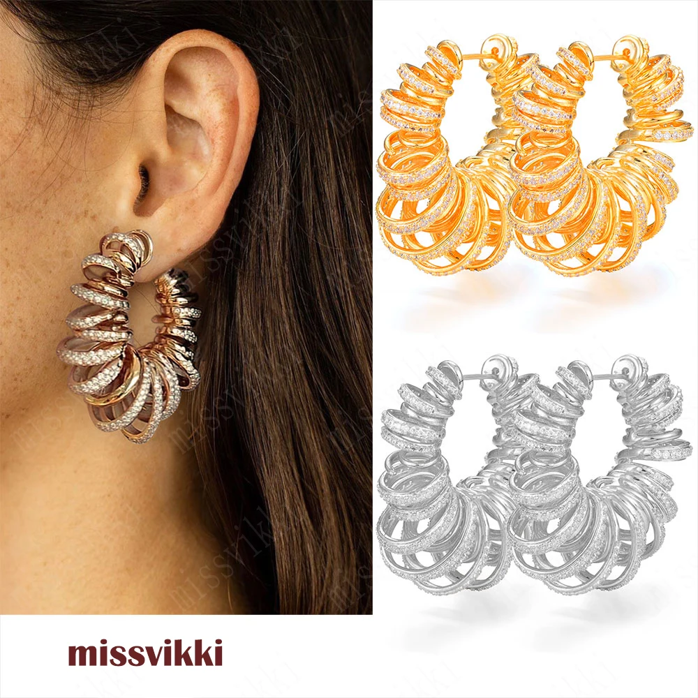 Missvikki африканские Дубаи нигерийские фианиты эффектные большие серьги-кольца для