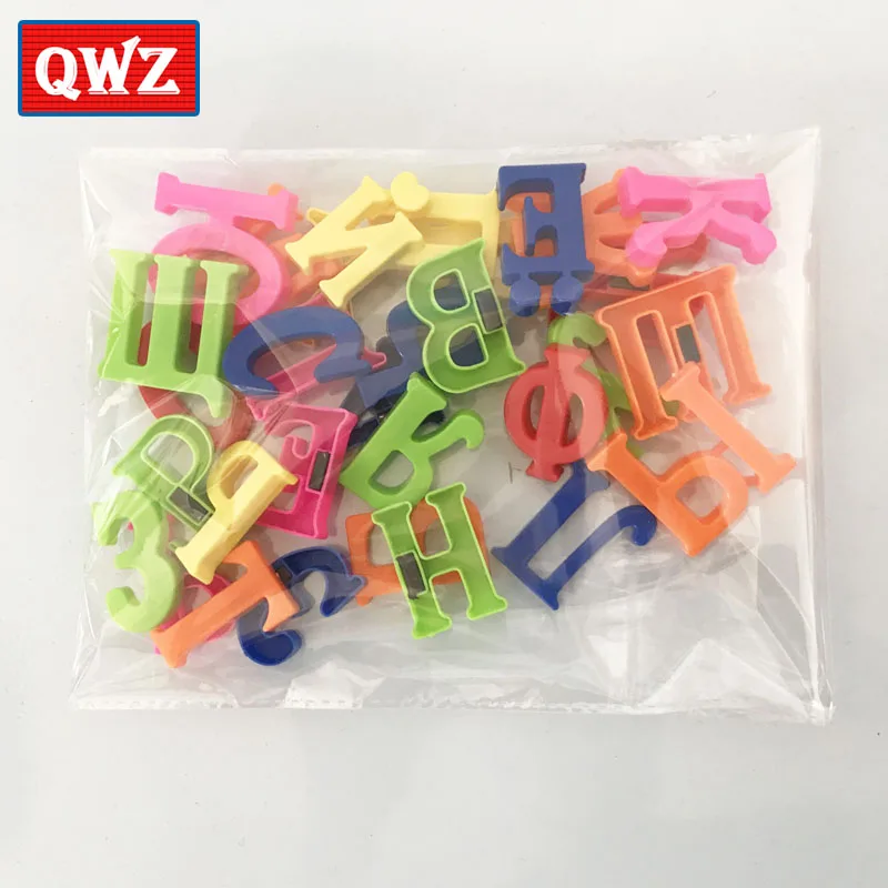 QWZ, русские буквы, алфавит, магнитные игрушки для ручки, чтобы выучить орфографию, детские развивающие игрушки, магнит на холодильник - Цвет: Picture packaging