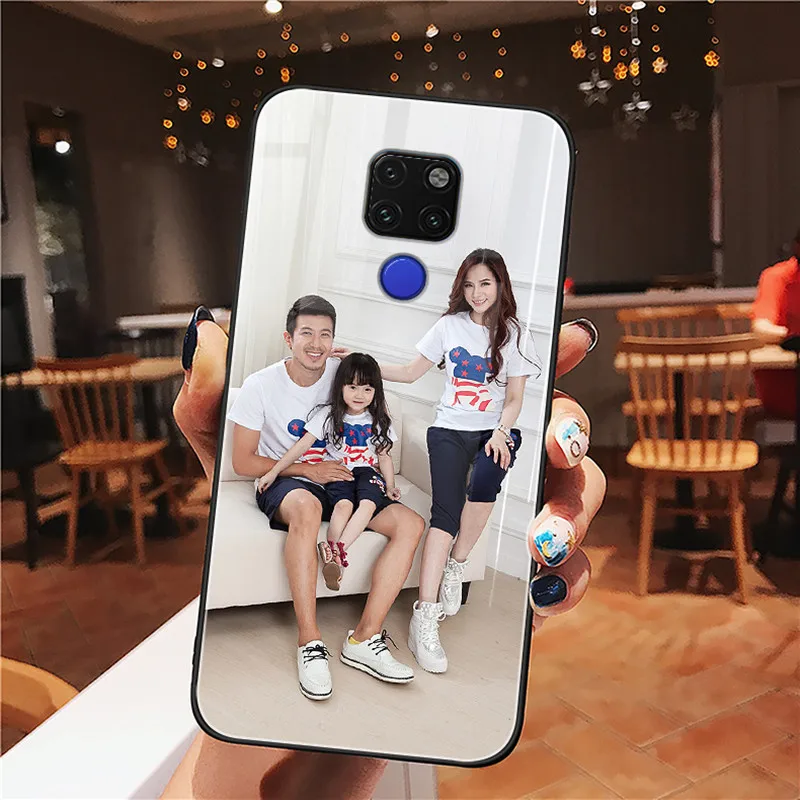 Дизайн фото чехол для телефона Huawei P20 P30 Mate 20 Lite на заказ DIY Стеклянная Крышка iPhone XS