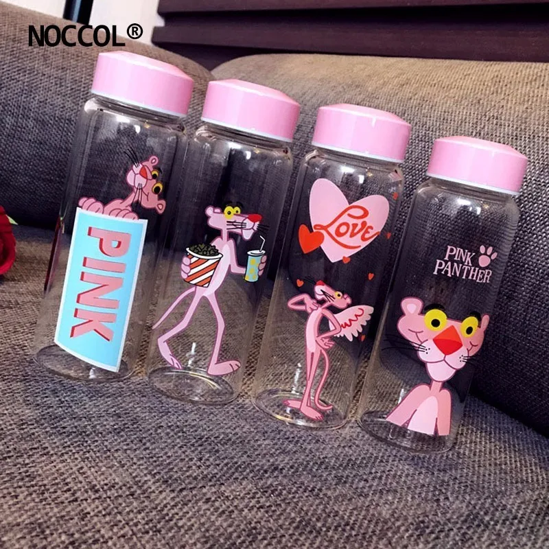 NOCCOL милые розовые леопардовые портативные стеклянные бутылки для воды кофе чай с