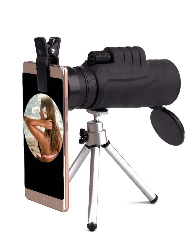 Monocular 10x42 high quality Telescope Waterproof Compact military power for hunting optics black | Инструменты