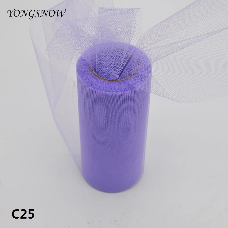 15cm C25 25 ярдов 15 см Тюль в рулонах для свадьбы украшение рулон ткани ремесло Тюлевая пачка платье DIY шелковые органза вечерние поставки - Цвет: 15cm C25