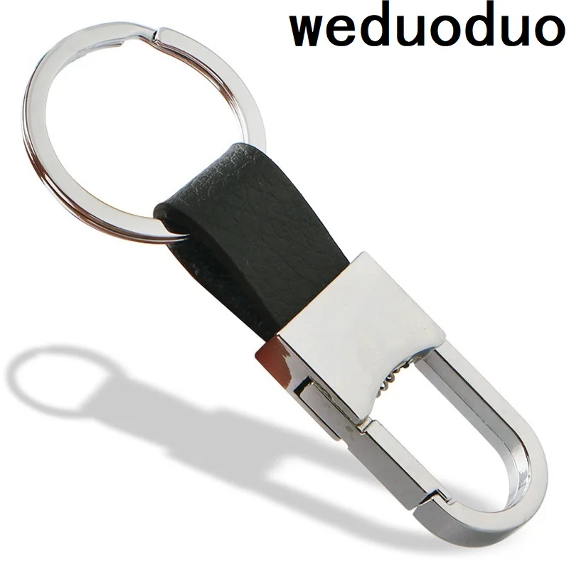 

Wenduoduo, брендовые кошельки для ключей, модная металлическая цепочка для ключей, Роскошная натуральная кожа, двойное кольцо, держатель для муж...