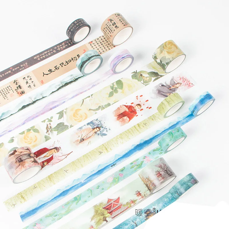 DIY Kawaii цветок клейкая лента Washi Винтаж китайский Стиль клейкой ленты для