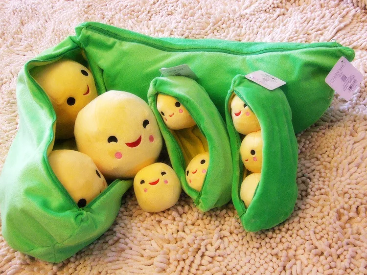 Бесплатная доставка милая плюшевая игрушка кукла с 3 горохом в капсуле подарок на