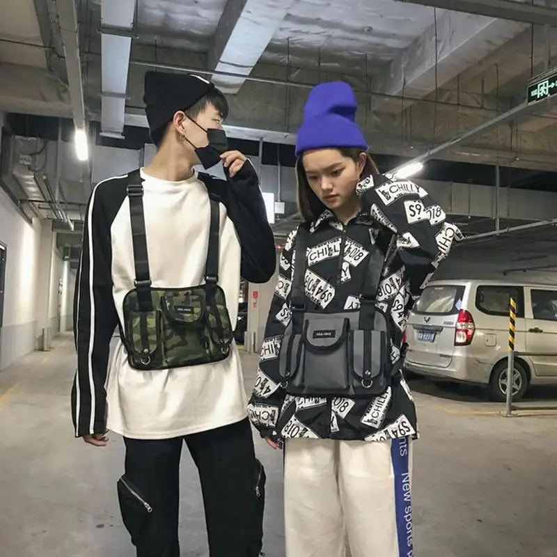 Модный жилет нейлоновая нагрудная сумка в стиле хип хоп функциональная уличная
