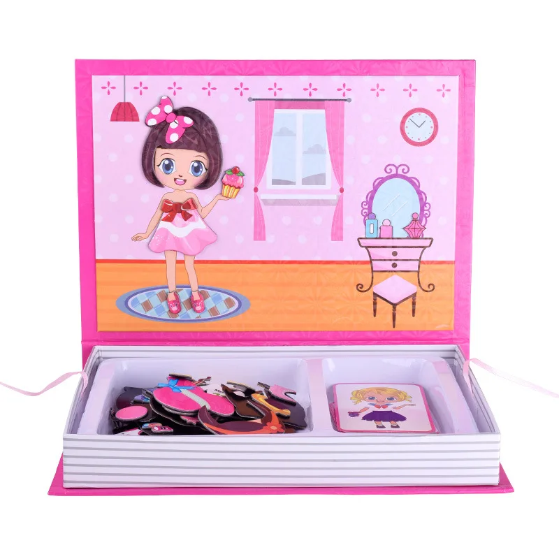 Новый бумажный Многофункциональный Детский Магнитный пазл мозаика для девочек