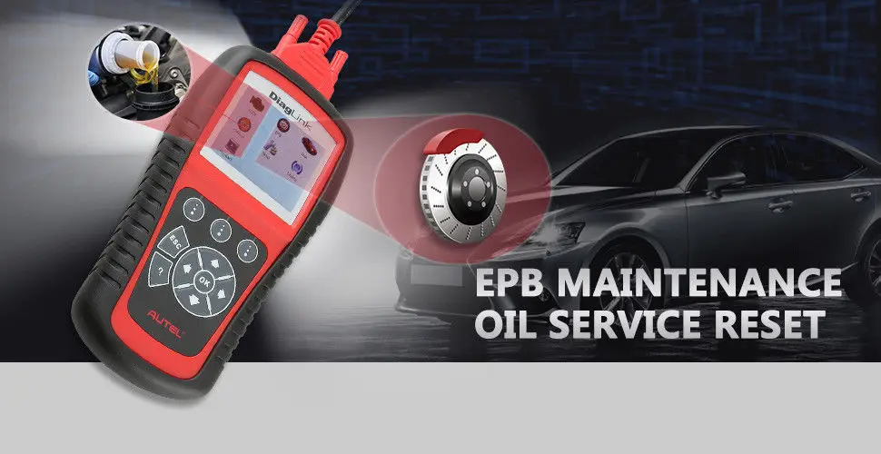 AUTEL Diaglink OBD2 сканер все системы EOBD код ридер Двигатель Трансмиссия автомобильный ABS SRS может диагностический инструмент DIY Md802