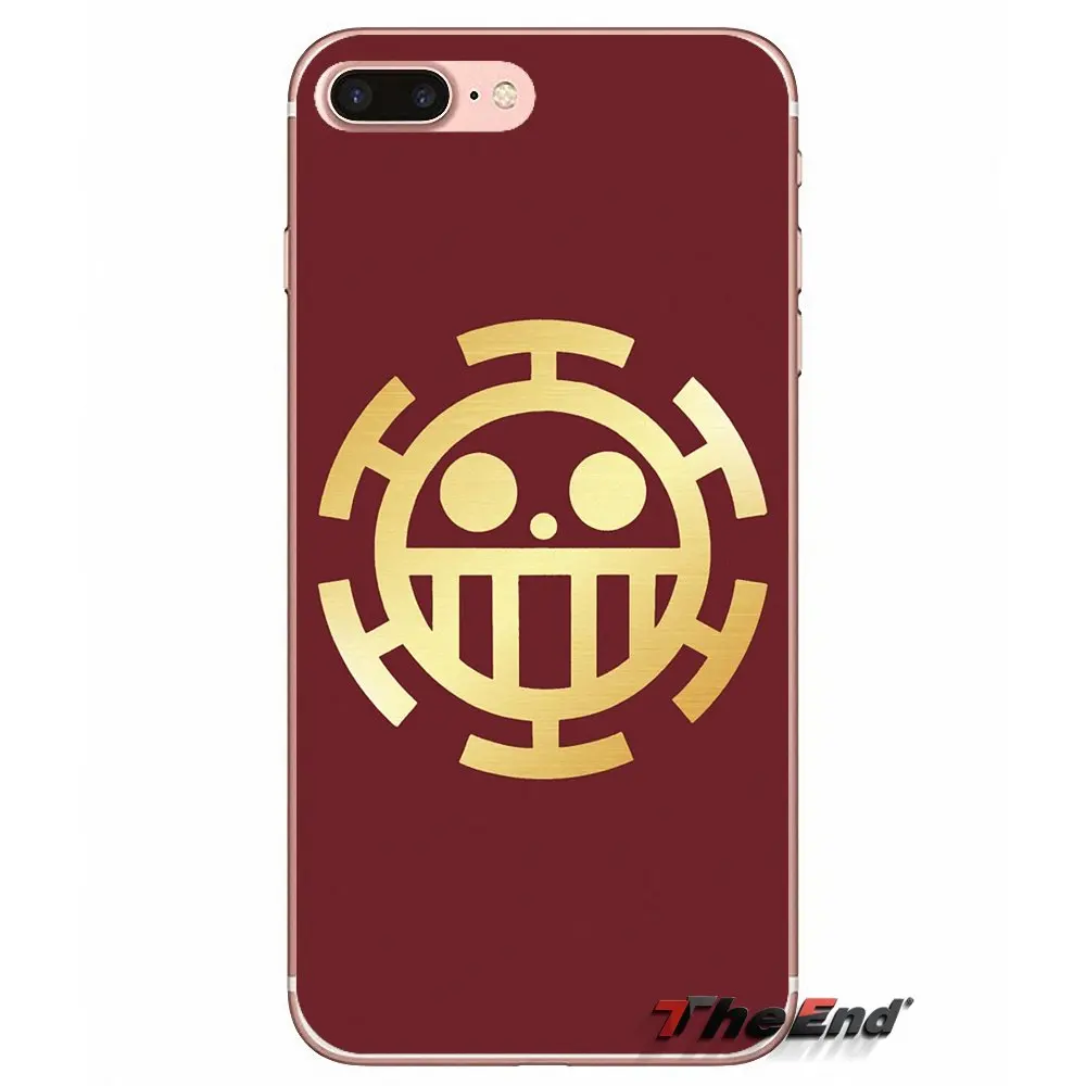 Trafalgar law flag One piece для iPhone X 4 4S 5 5S 5C SE 6 6S 7 8 Plus Samsung Galaxy J1 J3 J5 J7 A3 A5 2016 2017 дизайнерский