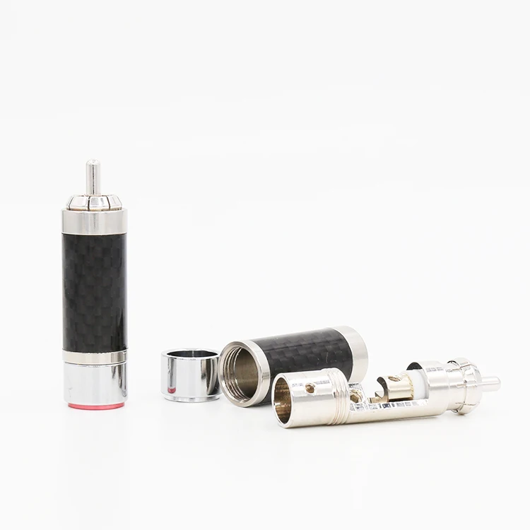 Hi Performacne RCA R007R высококачественный Rhodium разъем End Без припоя углеродное волокно
