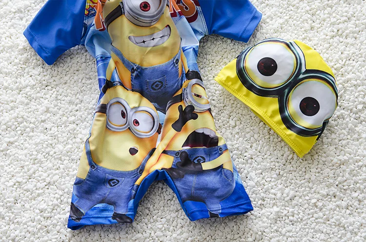 Детские купальники Гадкий я Мальчики дети купальный костюм Миньон Boyleg Купальник