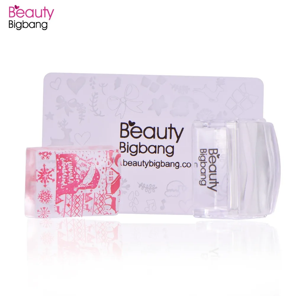 BeautyBigBang 1 Набор прямоугольник Желейный силиконовый штамп для ногтей со скребком Прозрачная Ручка инструмент для штамповки маникюр Дизайн ногтей штамп комплект