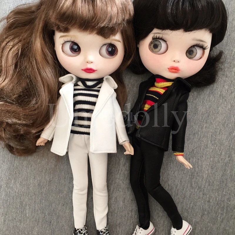 Крутые кукольные брюки из искусственной кожи 1/6 Blyth пальто Одежда для куклы Барби