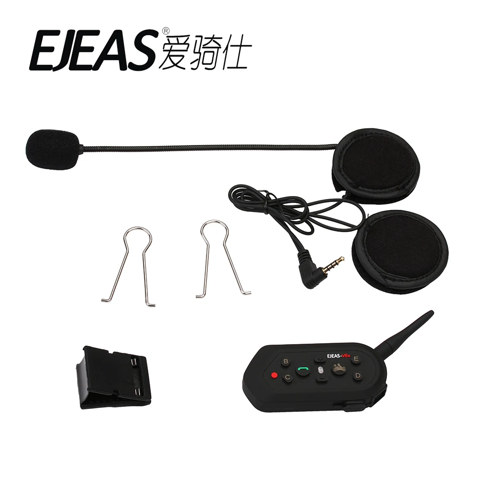 Ejeas E6 Bluetooth мотоциклетный шлем домофон гарнитура 6 Riders1200M Подключение Интерком для