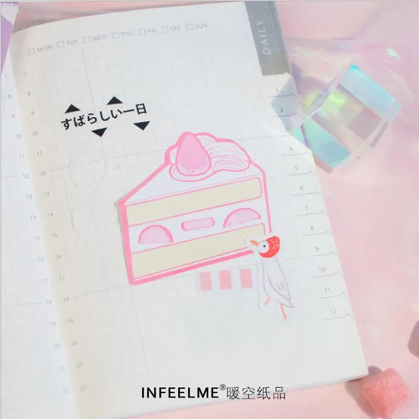30 листов творческий торт еда молоко самоклеющиеся Memo Pad INS стиль липкая закладка