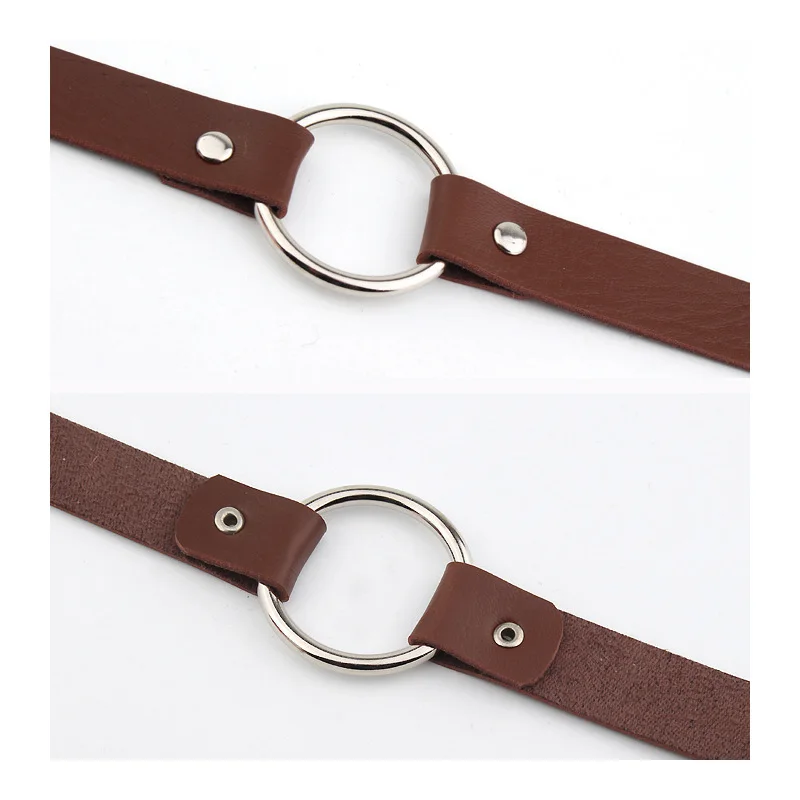 Модные украшения круглый кожаный чокер колье подарок для женщин Девушка ошейник