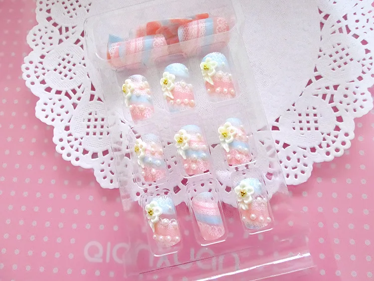 24 шт. товары для дизайна ногтей накладные ногти невесты пластырь искусства