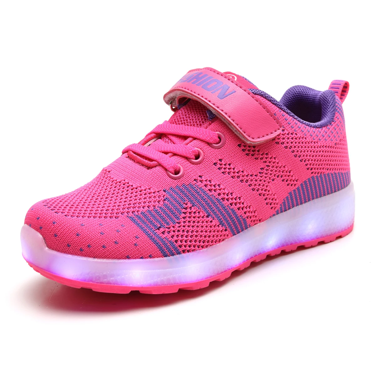 886 PINK Новинка 25-37 USB зарядное устройство светящиеся кроссовки светодиодная светящаяся обувь для детей мальчиков/девочек светящиеся кроссовки - Цвет: 886 PINK