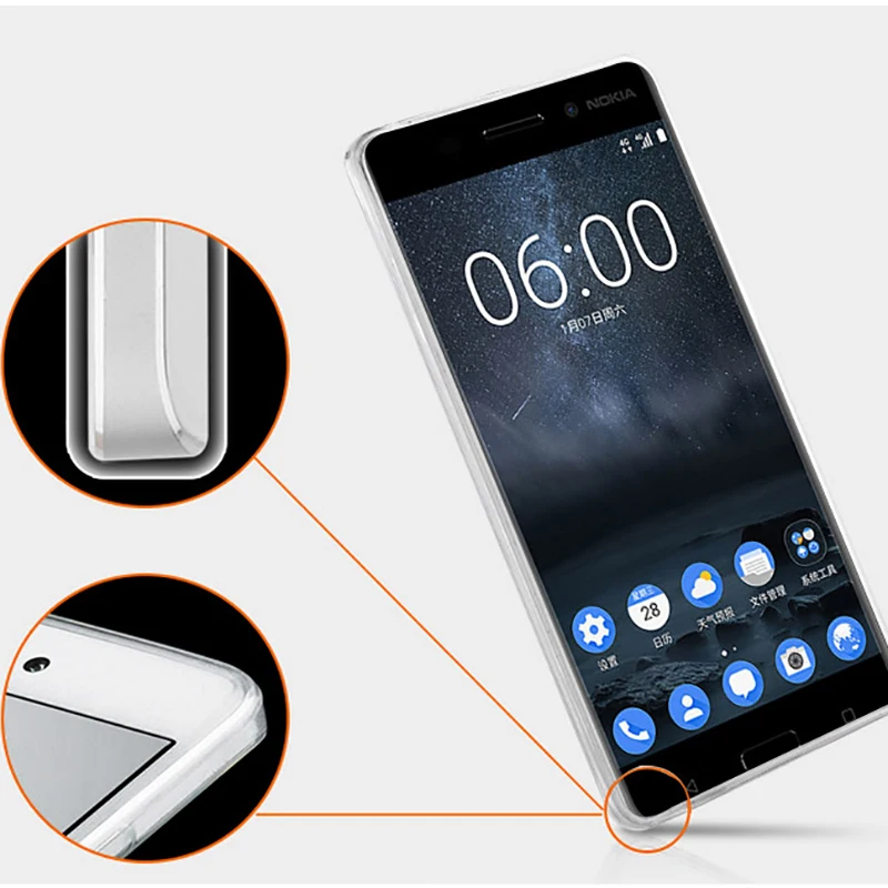 Для Nokia 6 2017 чехол мягкий для Nokia6 2018 Силиконовый ТПУ прозрачный Ультратонкий