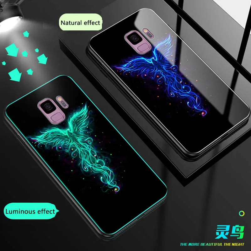 3 Чехол для телефона, светящийся стеклянный чехол s для samsung Galaxy S8 S9 PLUS, роскошная задняя крышка для samsung Galaxy S9 S8, чехол из закаленного стекла - Цвет: 3