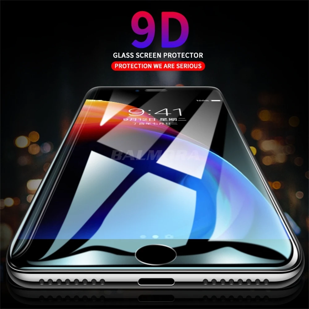 Защитная пленка для экрана BALMORA 9D iPhone X XR XS Max прозрачная стеклянная телефона 6 6s 7 8
