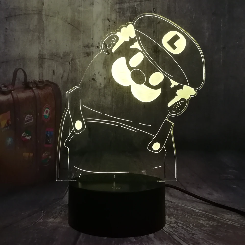 Новые милые фигурки супер Марио игра Луиджи 3D светодиодный ночсветильник 7
