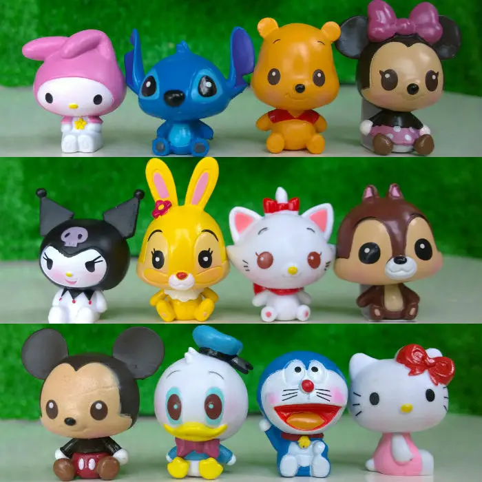 Disney игрушки 12 шт./лот Kawaii аниме для детей с Микки Маусом и Минни Маус ПВХ Фигурки