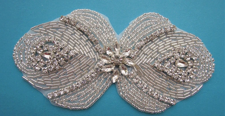 (30 шт.) оптовая продажа серебряных кристаллов с бусинами для невесты аппликация