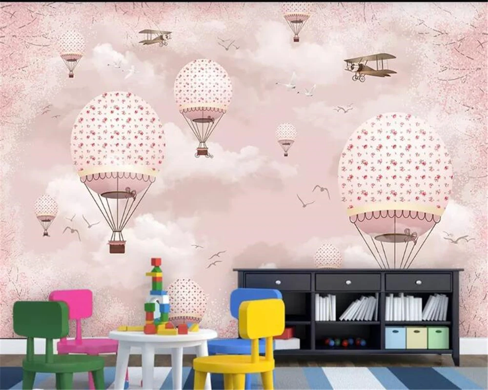 beibehang Wallpaper home decoration custom cartoon hot air balloon children's room wallpaper papier peint mural 3d | Обустройство