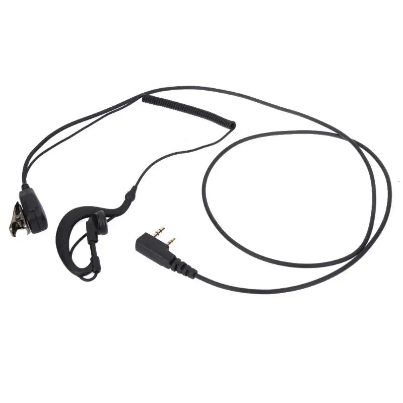1 м 2PIN PTT наушники с микрофоном Walkie Talkie ушной крючок AUX переговорные наушники гарнитура для BAOFENG UV5R/KENWOOD/HYT