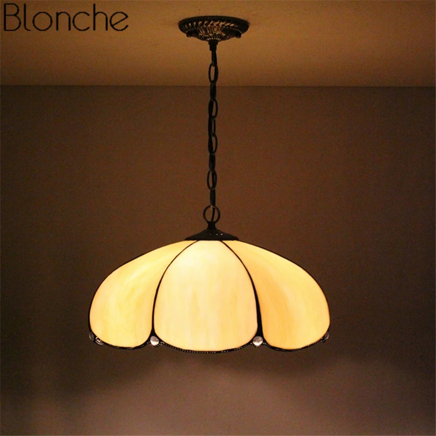 D45cm кулон в средиземноморском стиле витражная Подвесная лампа богемном