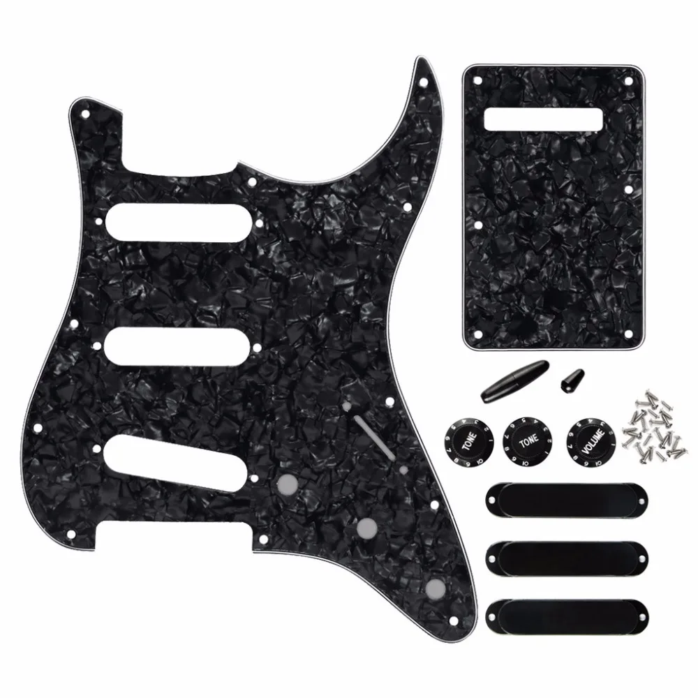 Набор наконечников для гитары FLEOR Black Pearl 11 отверстий SSS ST|pickup cover|guitar pickguardvolume knob |