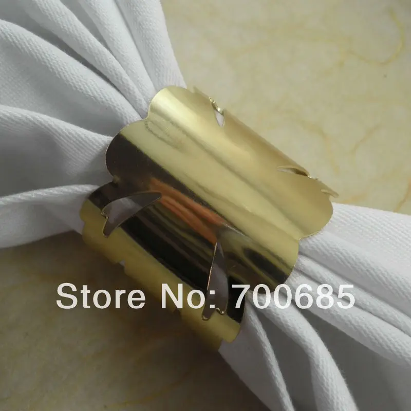 

gold metal napkin ring, napkin holder,